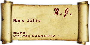 Marx Júlia névjegykártya